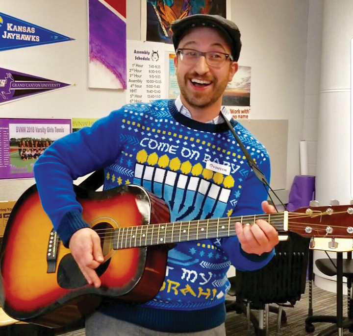 ‘Put on your yarmulke, it’s time to celebrate Hanukkah.’ Rabbi Nati Stern gathered Jewish students at Blue Valley Northwest High School last week to get its Jewish Student Union (JSU) program up and running again. The young rabbi customized Adam Sandler’s ‘The Hanukkah Song’ for the group of teens and plans to offer many popular programs for them this year.