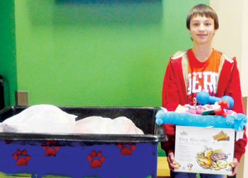 A ‘BARK’ MITZVAH — Wayside Waifs has certainly been the beneficiary of several mitzvah projects over the past couple of years, including one organized by Zac Cole earlier this month. The son of Michelle and Eric Cole, Zac asked each guest invited to his Jan. 5 Bar Mitzvah at Congregation Beth Torah to bring a donation for the no-kill animal shelter. He collected several huge trash bags full of everything from toys to treats to beds. In addition, he sold Bagel Coupon strips from Panera Bread and 100 percent of the proceeds was given to the animal welfare organization. A photo of Zac was posted on Wayside Waifs’ Facebook page with the caption “Woofs and purrs to Zac for hosting a donation drive and fundraiser benefitting Wayside Waifs!”